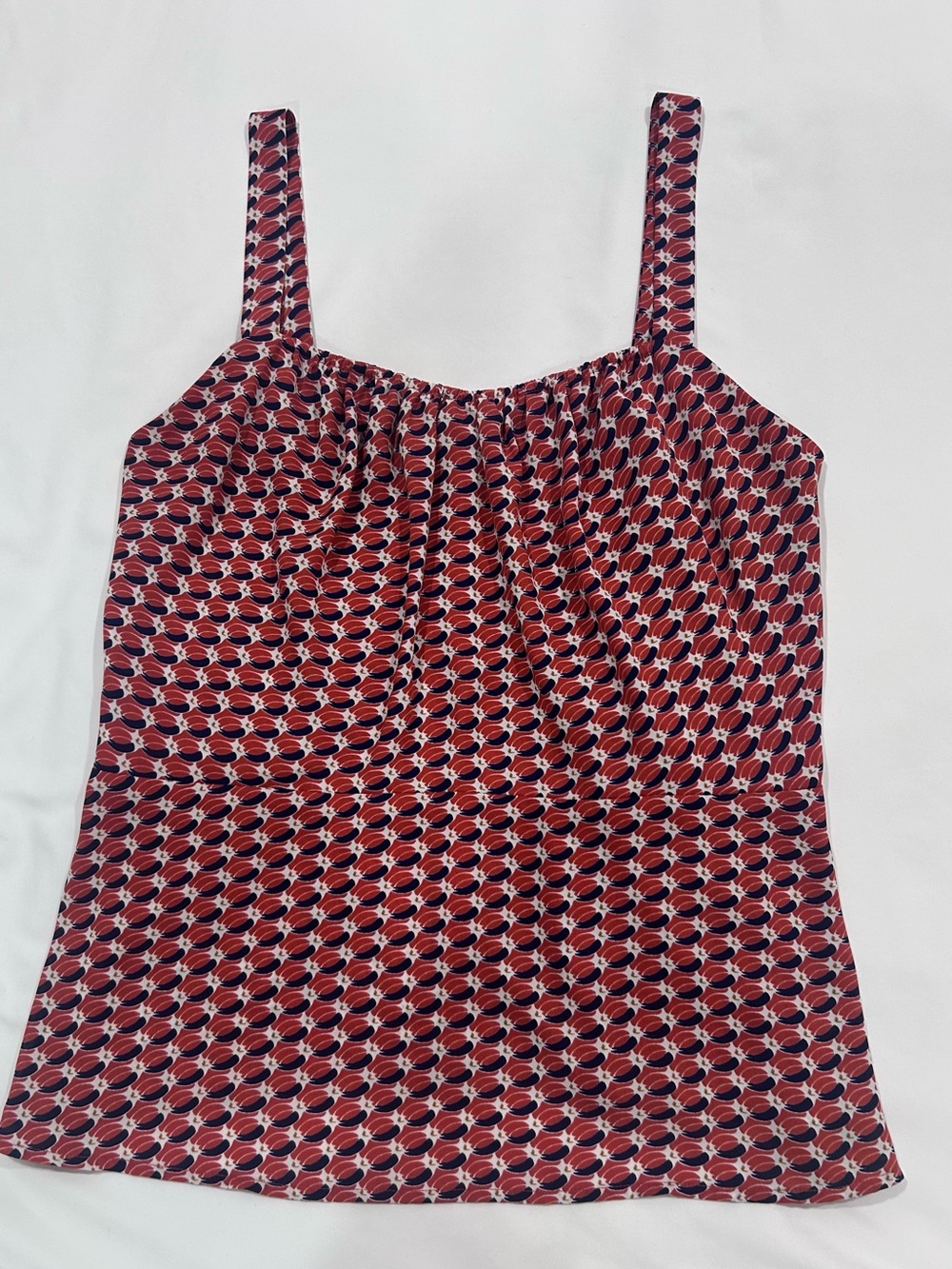 CAbi Red and Navy Geometric Camisole